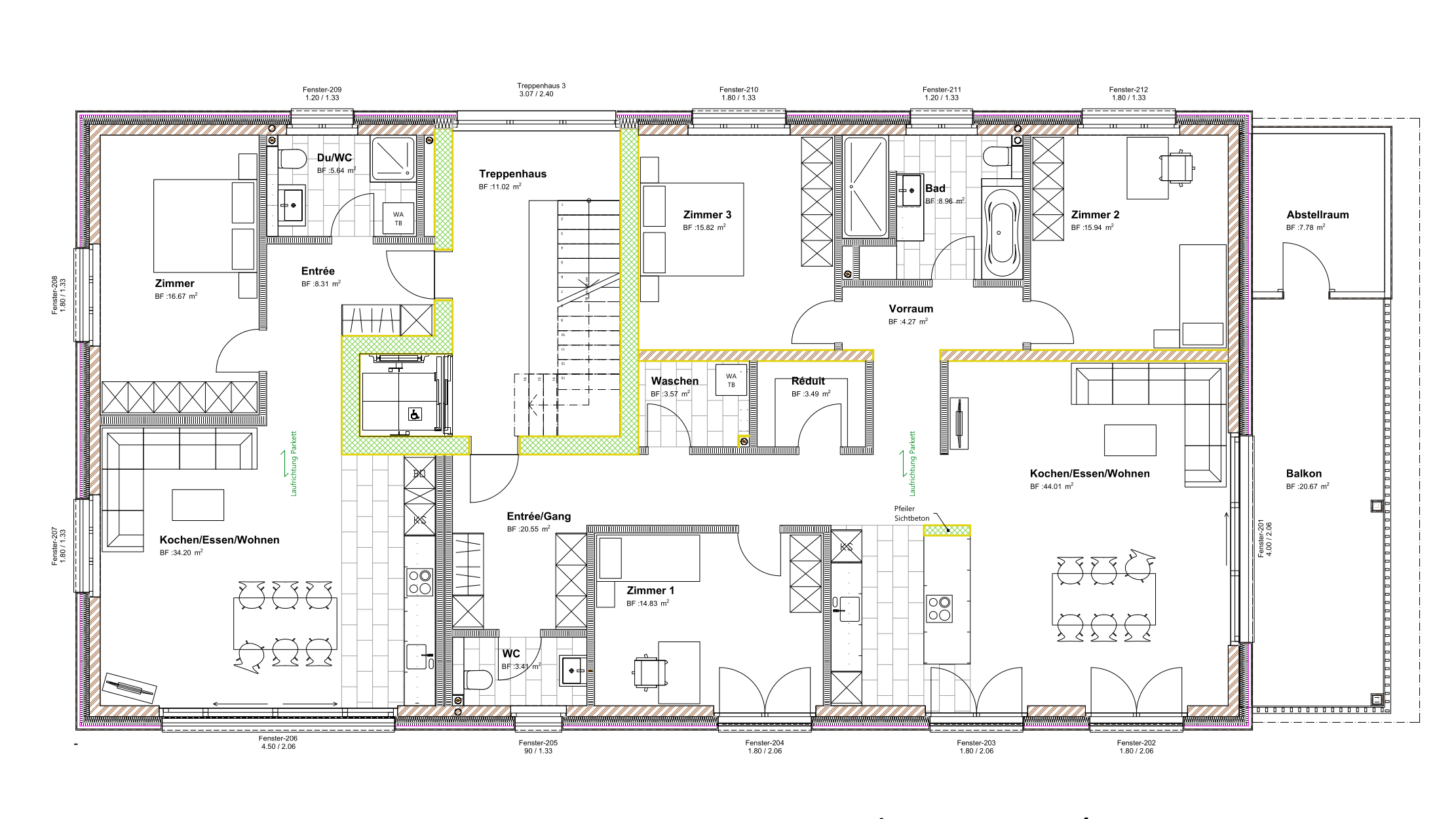 OG 2.5 und 4.5 Zimmer Wohung